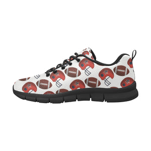 American Football Ball Red Helmet Pattern Men's Sneakers Black