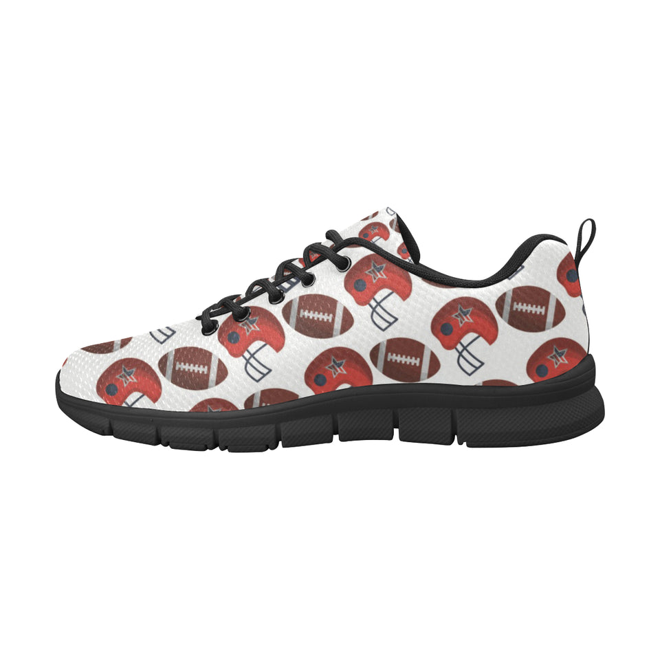 American Football Ball Red Helmet Pattern Men's Sneakers Black