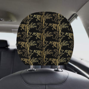 Bengal Tiger and Tree Pattern Car Headrest Cover