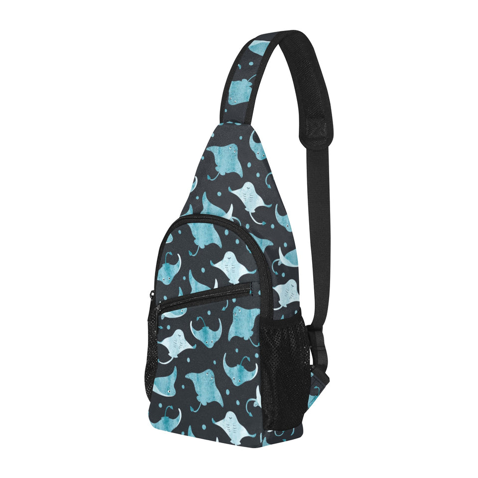 Stingray Pattern Print Design 04 All Over Print Chest Bag