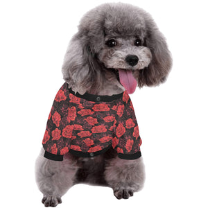 Rose Pattern Print Design 01 All Over Print Pet Dog Round Neck Fuzzy Shirt