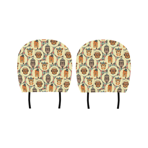 Monkey Pattern Car Headrest Cover