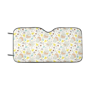 Hippopotamus Pattern Print Design 05 Car Sun Shade