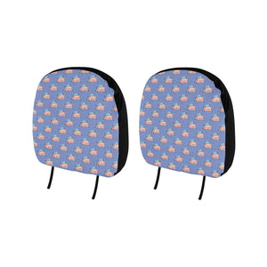 Pig Pattern Print Design 03 Car Headrest Cover