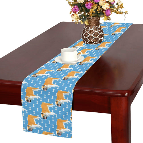 English Bulldog Pattern Print Design 04 Table Runner