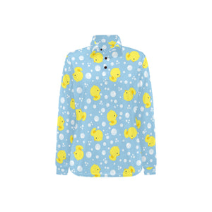 Duck Pattern Print Design 02 Women's Long Sleeve Polo Shirt