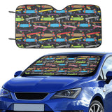 Skate Board Pattern Print Design 03 Car Sun Shade