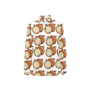 Onion Theme Pattern Women's Long Sleeve Polo Shirt