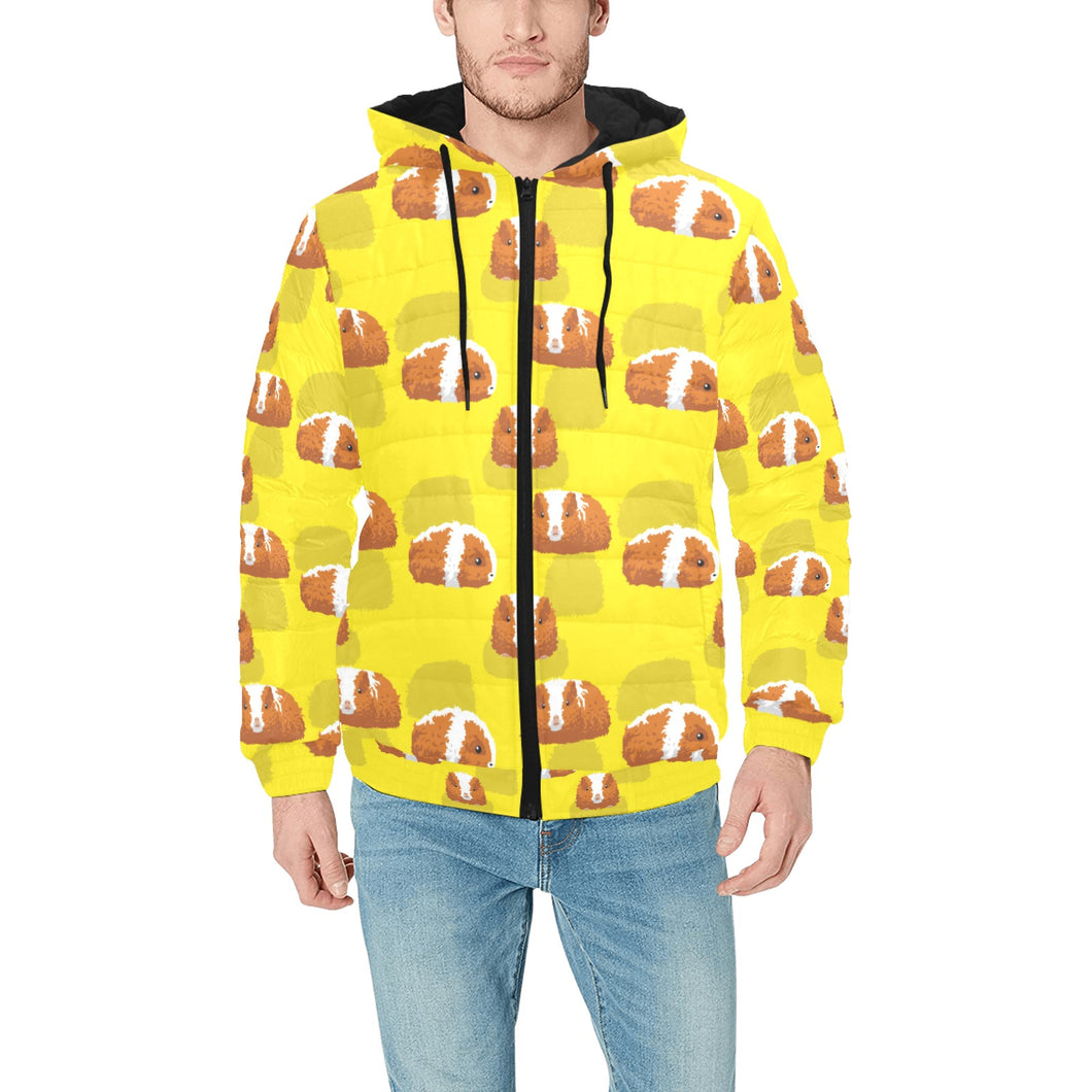 Guinea Pig Pattern Print Design 05 Men's Padded Hooded Jacket(ModelH42)