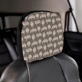 Hippopotamus Pattern Print Design 04 Car Headrest Cover