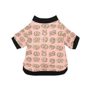 Pretzels Pattern Print Design 04 All Over Print Pet Dog Round Neck Fuzzy Shirt