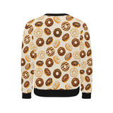 Chocolate Donut Pattern Men's Crew Neck Sweatshirt