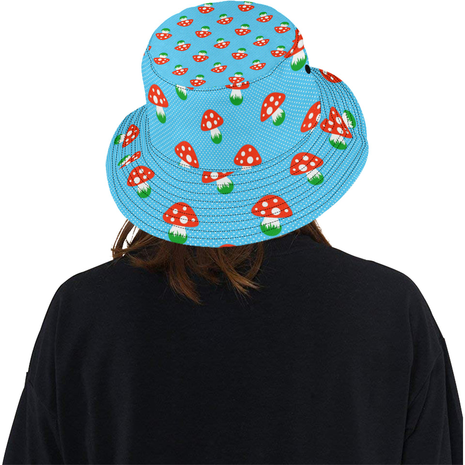 Mushroom Pokkadot Pattern Unisex Bucket Hat