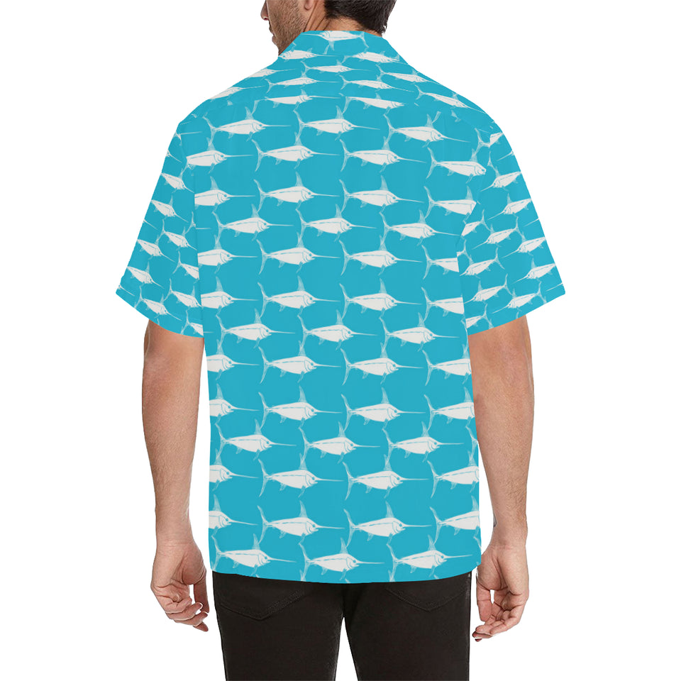 Swordfish Pattern Print Design 02 Men's All Over Print Hawaiian Shirt (Model T58)