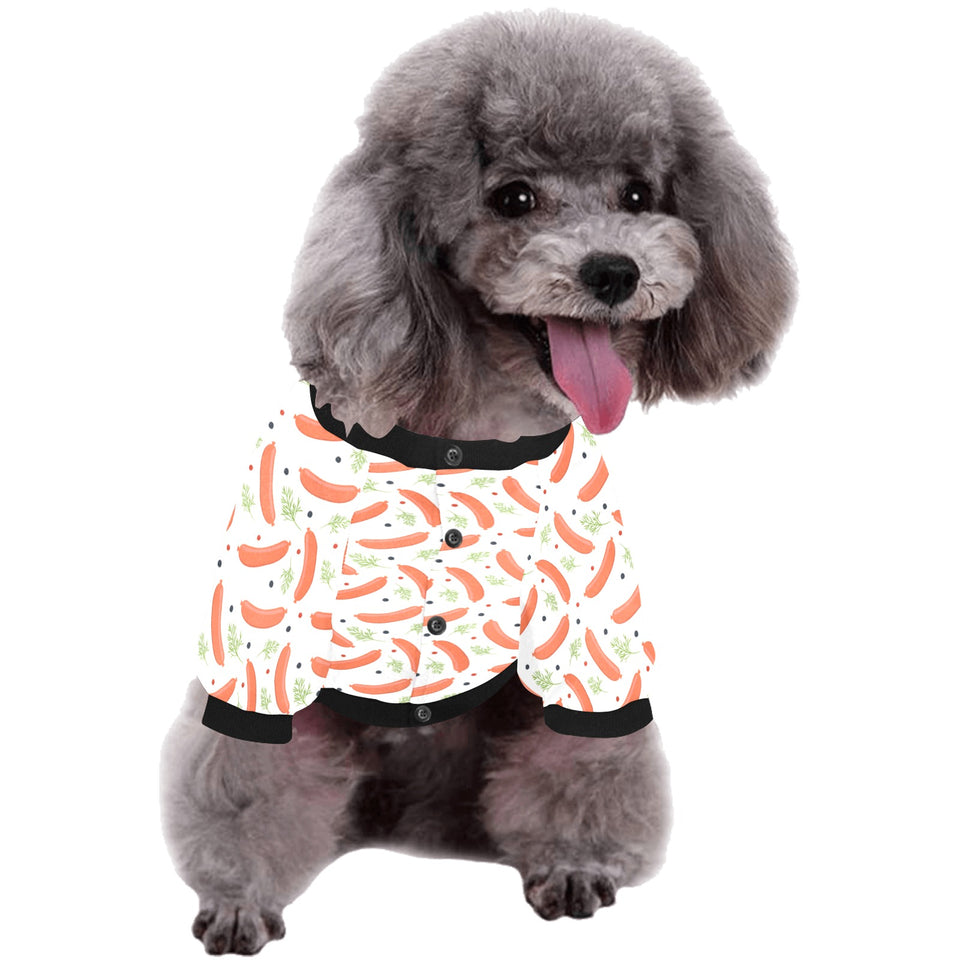 Sausage Pattern Print Design 03 All Over Print Pet Dog Round Neck Fuzzy Shirt