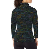 Math Pattern Print Design 04 Women's Long Sleeve Polo Shirt