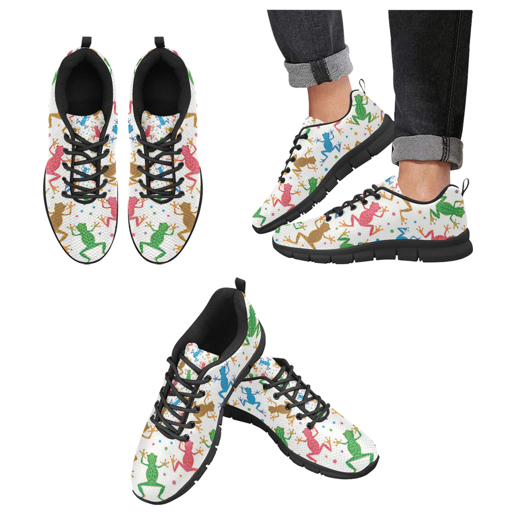 Colorful Frog Pattern Men's Sneakers Black