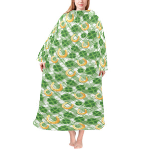 Horseshoes Pattern Print Design 05 Blanket Robe with Sleeves