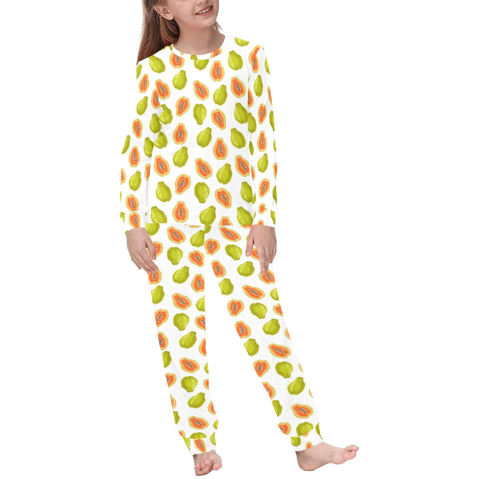 Papaya Pattern Theme Kids' Boys' Girls' All Over Print Pajama Set