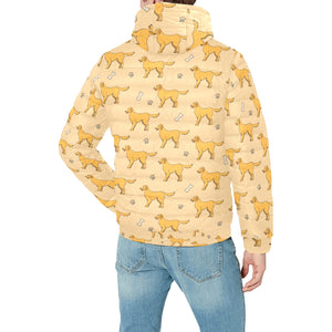 Golden Retriever Pattern Print Design 04 Men's Padded Hooded Jacket(ModelH42)