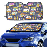 Camper Van Pattern Print Design 02 Car Sun Shade