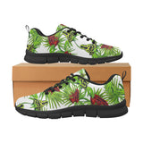 Green Red Frog Pattern Men's Sneakers Black