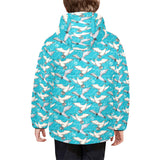 Seagull Pattern Print Design 03 Kids' Boys' Girls' Padded Hooded Jacket