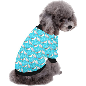 Seagull Pattern Print Design 02 All Over Print Pet Dog Round Neck Fuzzy Shirt