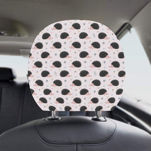 Hedgehog Pattern Print Design 04 Car Headrest Cover