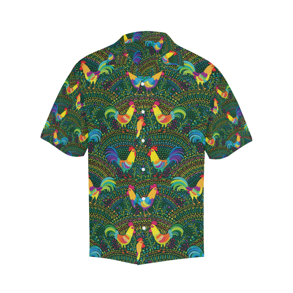 Rooster Chicken Pattern Theme Men's All Over Print Hawaiian Shirt