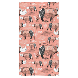 Rhino Tribal Pattern Bath Towel