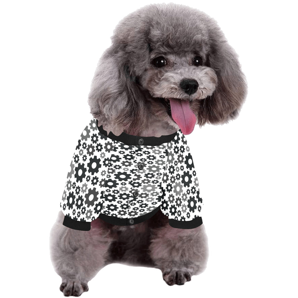 Gear Pattern Print Design 01 All Over Print Pet Dog Round Neck Fuzzy Shirt