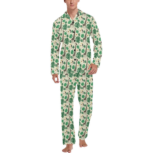 Giraffe Pattern Print Design 02 Men's Long Pajama Set