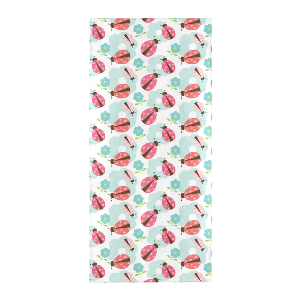 Ladybug Pattern Print Design 03 Beach Towel