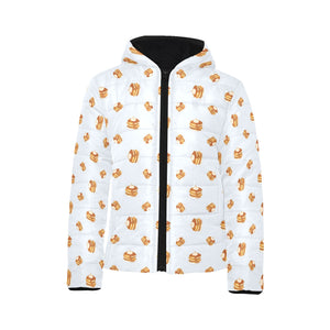 Pancake Pattern Print Design 03 Kids' Boys' Girls' Padded Hooded Jacket