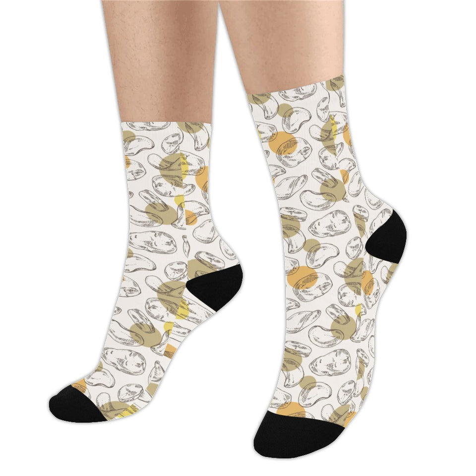 Potato Chips Pattern Print Design 02 Crew Socks