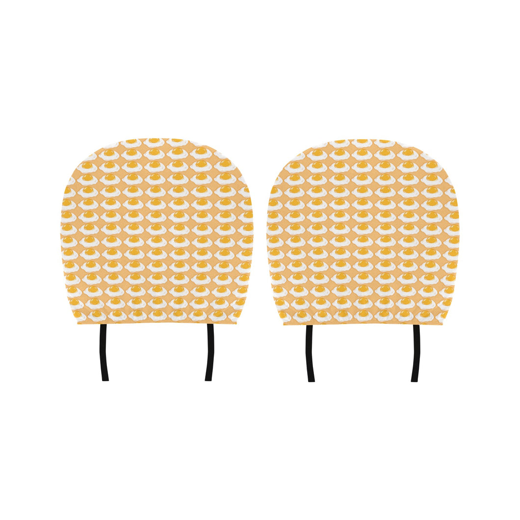 Fried Eggs Pattern Print Design 04 Car Headrest Cover