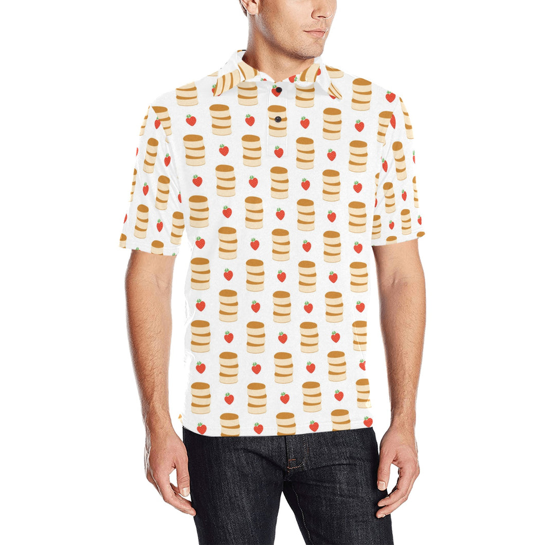 Pancake Pattern Print Design 02 Men's All Over Print Polo Shirt