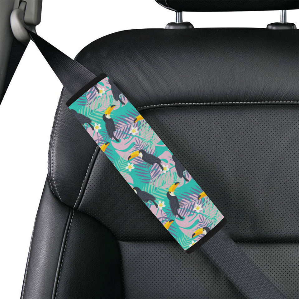 Toucan Pattern Background Car Seat Belt Cover