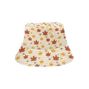 Red and Orange Maple Leaves Pattern Unisex Bucket Hat