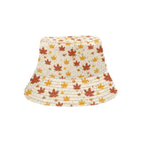 Red and Orange Maple Leaves Pattern Unisex Bucket Hat