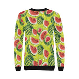 Watermelon Theme Pattern Women's Crew Neck Sweatshirt