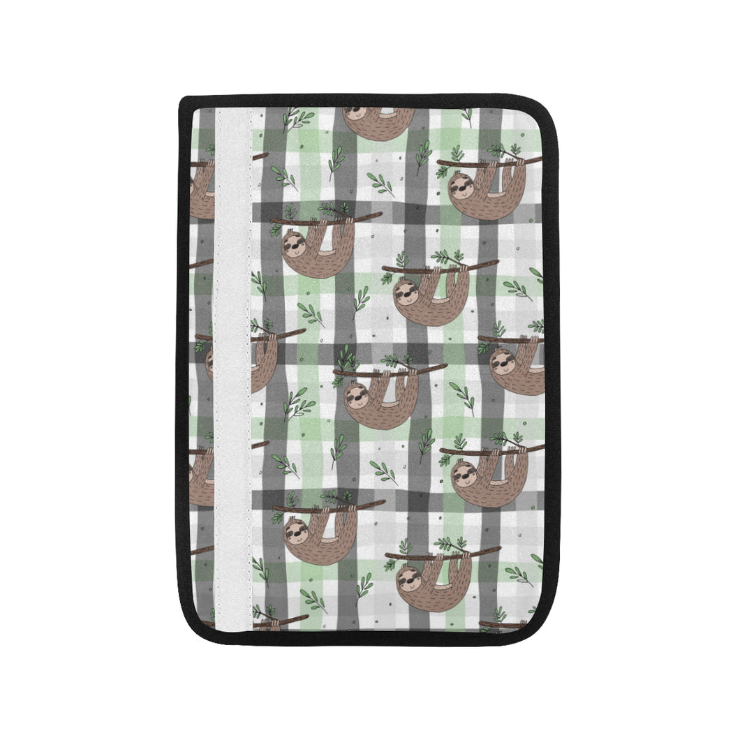 Sloth Pattern Stripe Background Car Seat Belt Cover