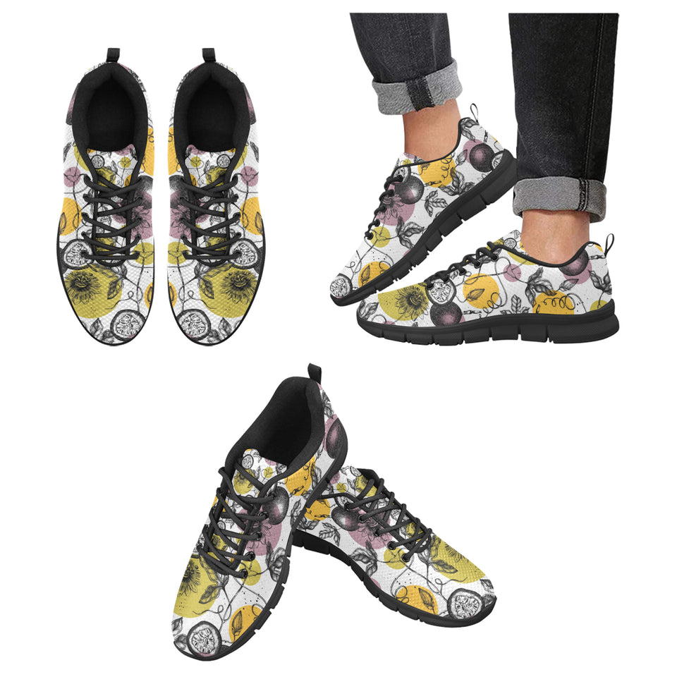 Passion Fruit Pattern Background Men's Sneakers Black