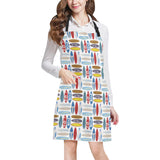 Surfboard Pattern Print Design 02 Adjustable Apron