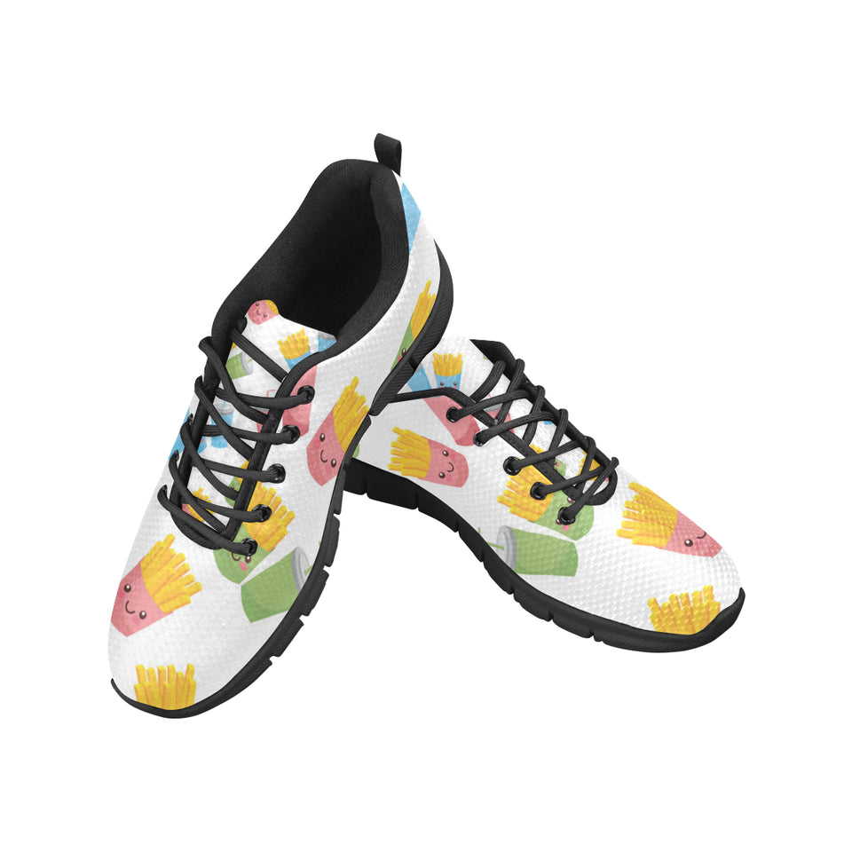 Colorful French Fries Pattern Men's Sneakers Black