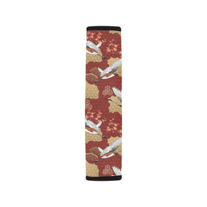 Japanese Crane Theme Pattern Car Seat Belt Cover