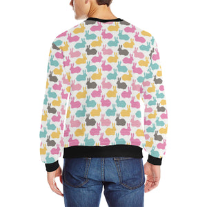 Colorful Rabbit Pattern Men's Crew Neck Sweatshirt