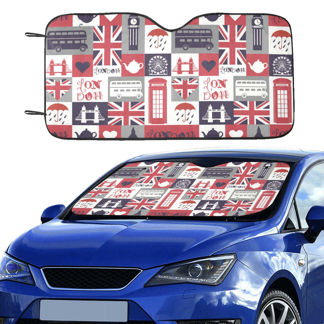 British Pattern Print Design 03 Car Sun Shade