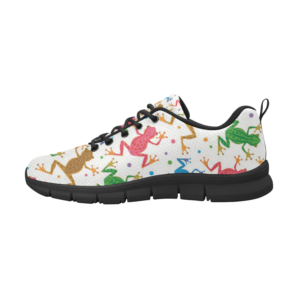 Colorful Frog Pattern Men's Sneakers Black